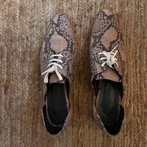 Freda Salvador D’Orsay style flat in snakeskin